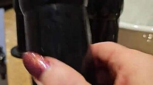 Watch this redhead slut fuck her ass with large sextoy for solo pleasure!