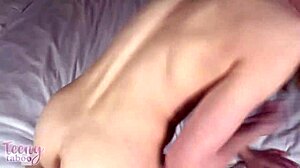 Beautiful blonde babysitter gets a big cock in her mouth and vagina