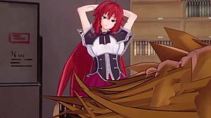 In the anime hs dxd, akeno is fucking while rias watches the ntr madness scene