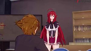 In the anime hs dxd, akeno is fucking while rias watches the ntr madness scene