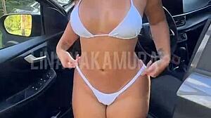 yo, banging that hot japanese chick’s tight spot in the car, pov style