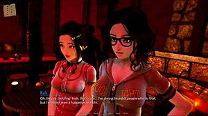 A harem themed hotel in a visual novel game