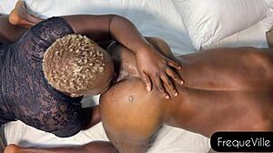 licking his ass before hard african pounding