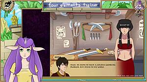 Mai reaches anal orgasm with big cock in avatar trainer scene