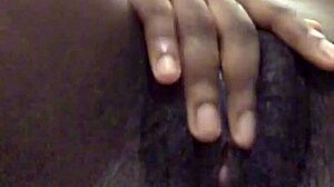 Small tit ebony solo pussy masturbation