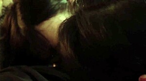 Beautiful brunette gets wet and wild with big cock lovers
