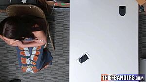 shoplifter teen avi love gets checked by officer