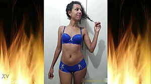 Beautiful Brunette In Blue Lingerie Trailer 01