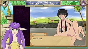 Mai reaches anal orgasm with big cock in avatar trainer scene