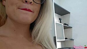 Redhead girlfriend gets a big cock in her mouth