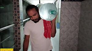 Hot Indian babe gets naughty with delivery boy