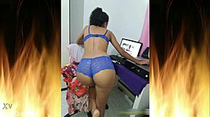 Beautiful Brunette In Blue Lingerie Trailer 01