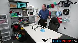 Teen 18+ gets caught in shop action with old man POV