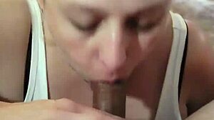 slutty wife gives deepthroat blowjob