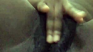 Small tit ebony solo pussy masturbation