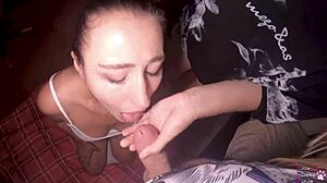 Horny couple's wild threesome leaves me gagging and covered