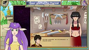 Mai reaches anal orgasm with big cock in avatar trainer scene