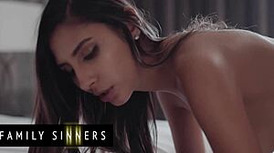 Intriguing family taboo: petite brunette rides grandpa's monster cock