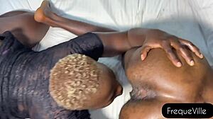 licking his ass before hard african pounding