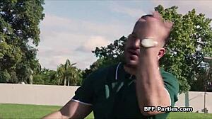 Golf Sluts Share Cock in Foursome