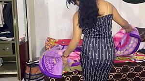 The sexy latina babe with fat ass eats dick madly in homemade scene.