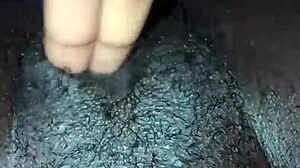 Small tit ebony solo pussy masturbation