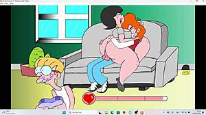 flashing and erotic fun on the couch with laughs