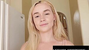 Petite blonde enjoys stepdad fuck after prom
