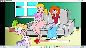 flashing and erotic fun on the couch with laughs