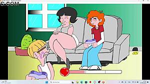 flashing and erotic fun on the couch with laughs