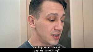 Old Russian wife takes it all in stride in threesome