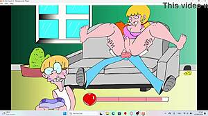 flashing and erotic fun on the couch with laughs