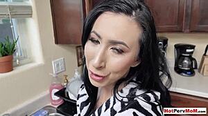 Banging my busty stepmother hard while she’s stuck doing the dishes.