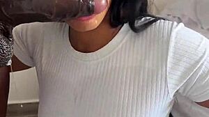 He devoured that huge meat dildo?