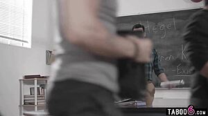 Old teacher seduces petite teen cheerleader for hardcore sex