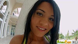 Fresh teen from Primecups gets big tits blasted with cum.