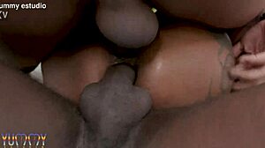 Sensual Milf Lara Alves Getting Fucked By Three Big Cocks With Intense DP