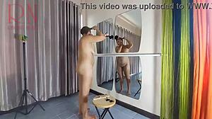 Wow! Naked Nudist Hairdresser Regina Noir Cuts Her Own Hair Kinkily