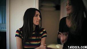 Gizelle Blanco catches Maya Woulfe and Hazel Moore together