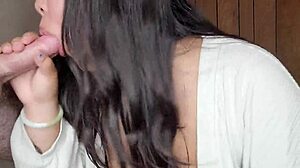 Beautiful Asian woman gets cum shower in this video