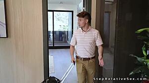 Big Cock Guy Welcomes And Fucks Stepcousin In The Bathroom