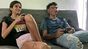 Skinny Latina gets a facial in hot homemade video