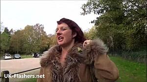 i'm natural rose flashing my hairy tits outdoor with fingering errors