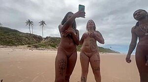 Friends enjoying outdoor activities on the beach