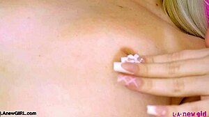 Flawless blonde flaunts her stunning sexy curves