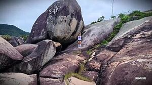 She loves deep blowjobs in public