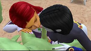 Raven And Starfire In Titan Threesome Babes With Big Asses And Tits!