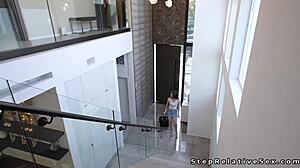 Big Cock Guy Welcomes And Fucks Stepcousin In The Bathroom