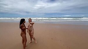 Friends enjoying outdoor activities on the beach