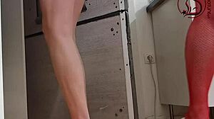 Curvy Blonde Seduces Delivery Guy for Wild Fucking in Fishnets